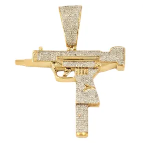 10KY 0.75CTW DIAMOND 'UZI' GUN PENDANT SC4387Y