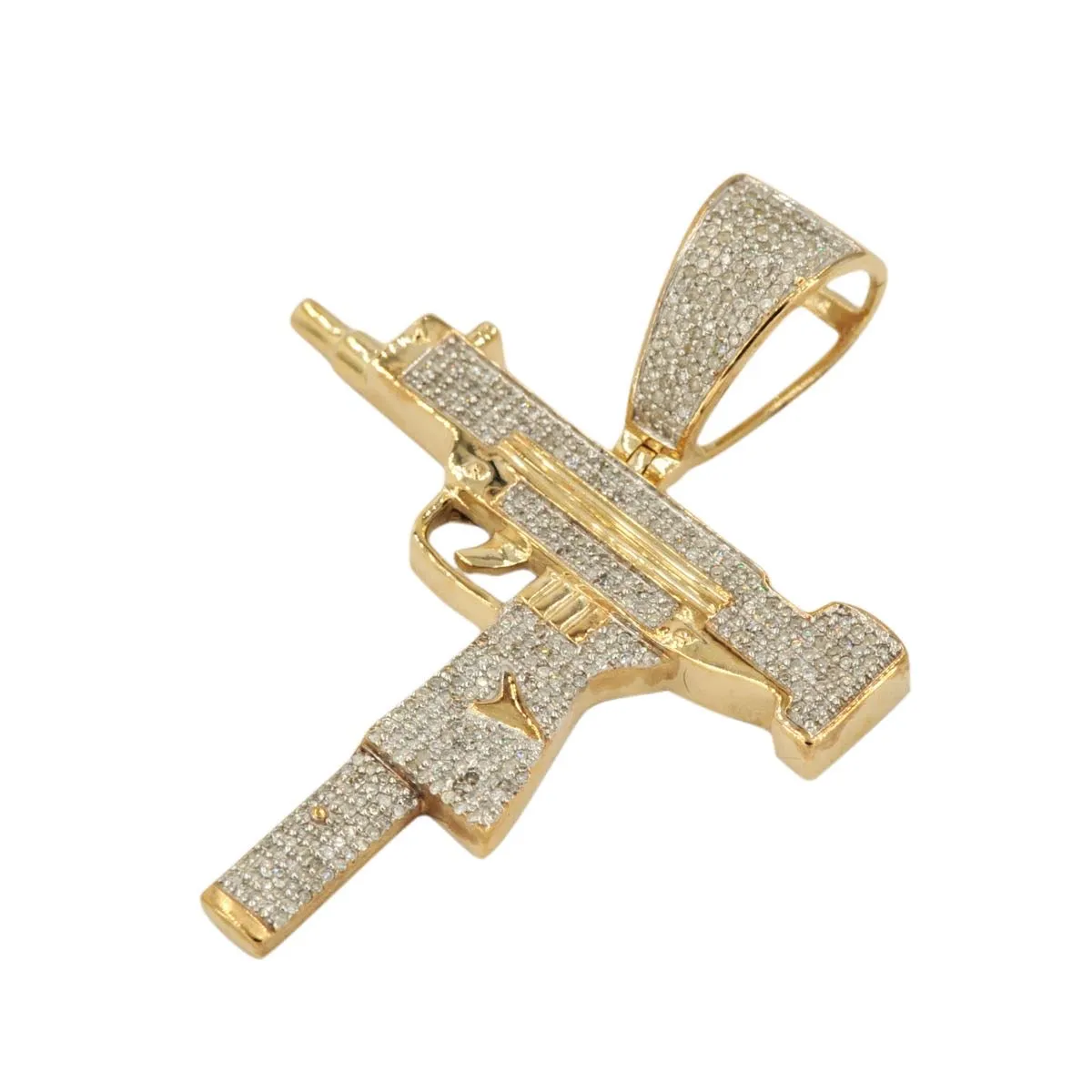 10KY 0.75CTW DIAMOND 'UZI' GUN PENDANT SC4387Y