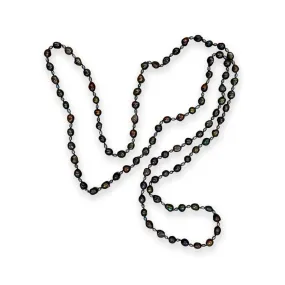 114-10 | BLACK 60" ALTERNATING BAROQUE NECKLACE
