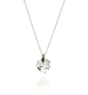 1.15 Carat 14K Solid White Gold No Substitutes Aquamarine Necklace