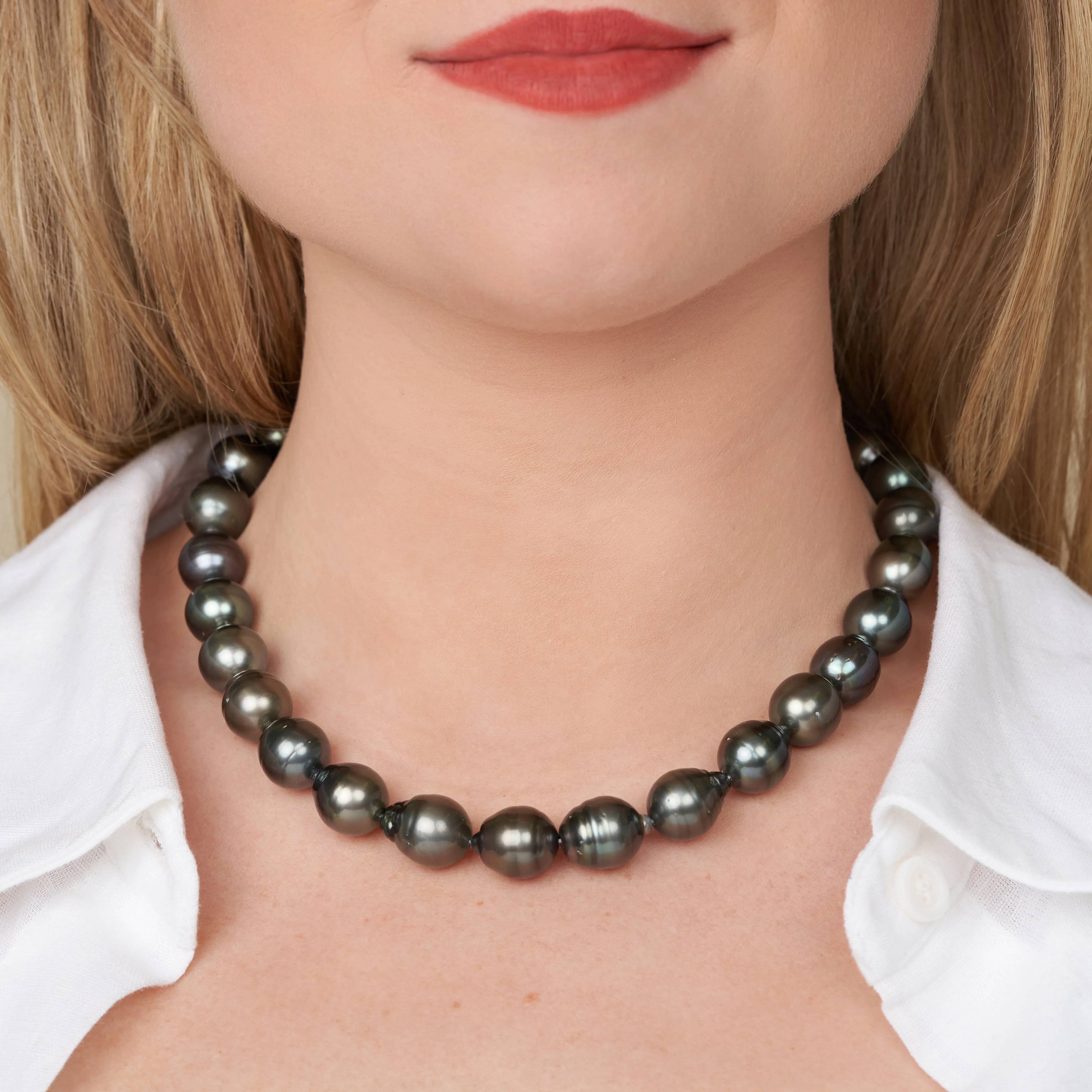 12.0-12.9 mm AA  Tahitian Drop Pearl Necklace