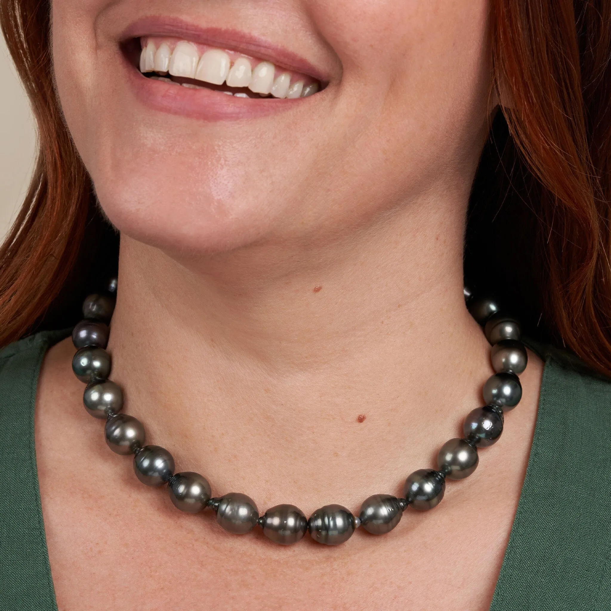 12.0-12.9 mm AA  Tahitian Drop Pearl Necklace