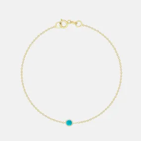 14K Gold 1 Birthstone Charm Bracelet
