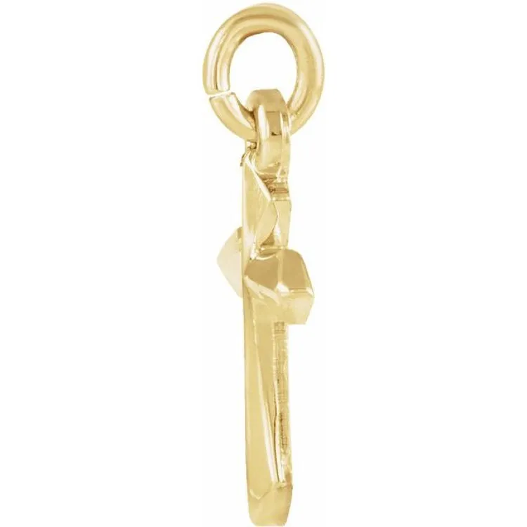 14K Yellow 9.5x7 mm Cross Pendant