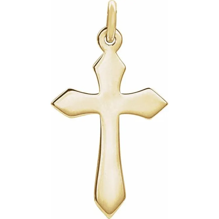 14K Yellow 9.5x7 mm Cross Pendant