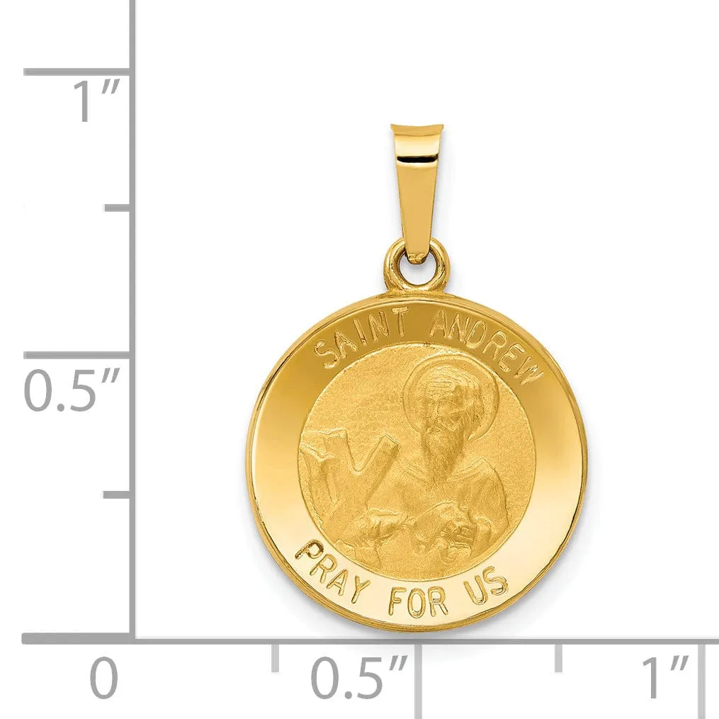 14k Yellow Gold Saint Andrew Medal Pendant