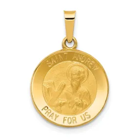 14k Yellow Gold Saint Andrew Medal Pendant