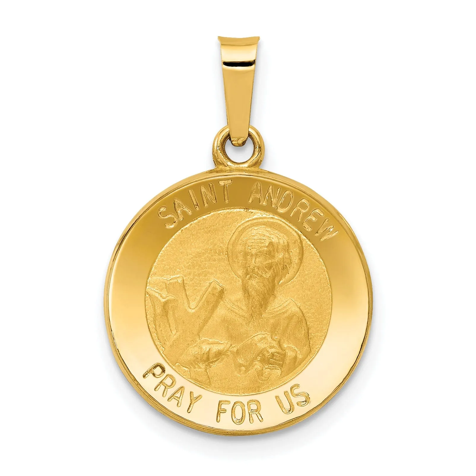 14k Yellow Gold Saint Andrew Medal Pendant