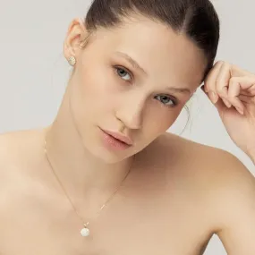 14K Yellow Gold White CZ Necklace