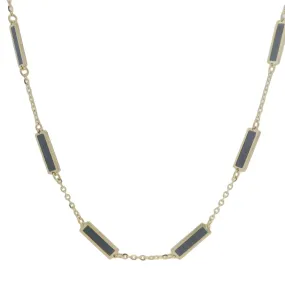14K Yellow Purple Mother of Pearl 18 inch Necklace