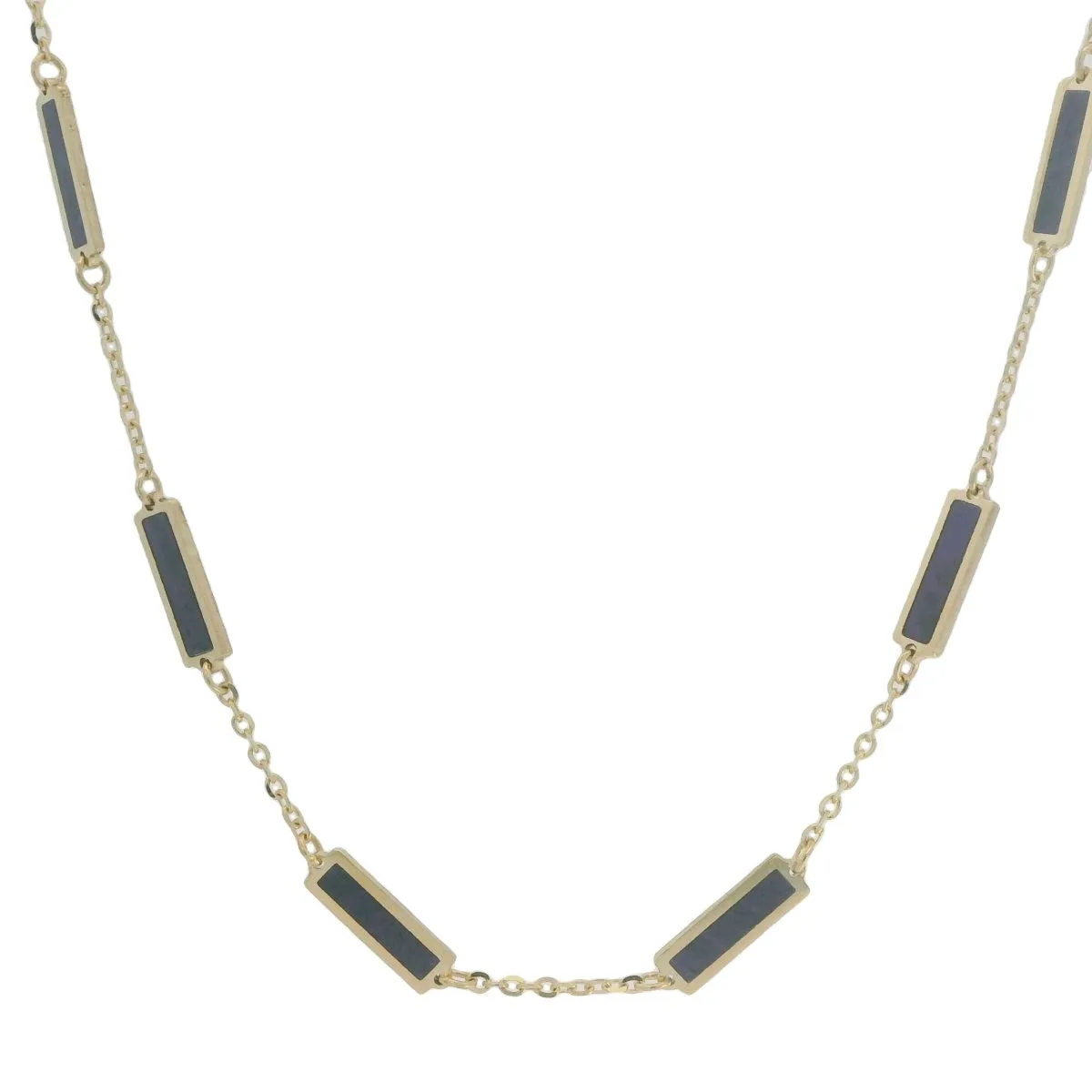 14K Yellow Purple Mother of Pearl 18 inch Necklace