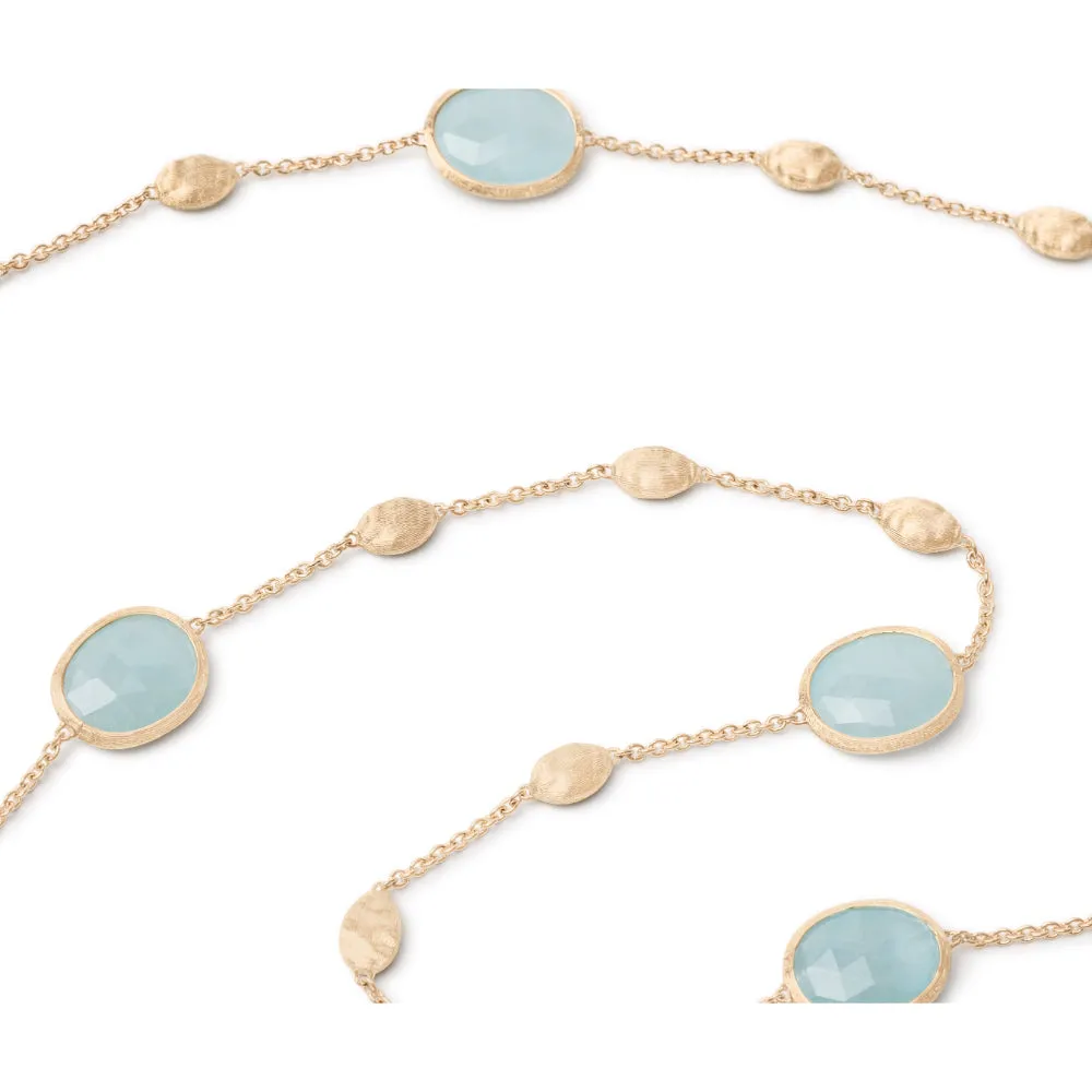 18K Gold Siviglia Aquamarine Long Necklace
