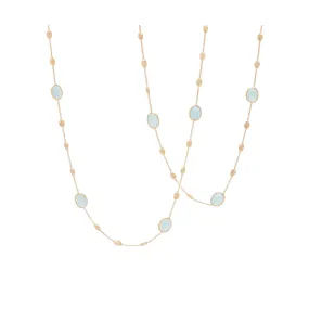 18K Gold Siviglia Aquamarine Long Necklace