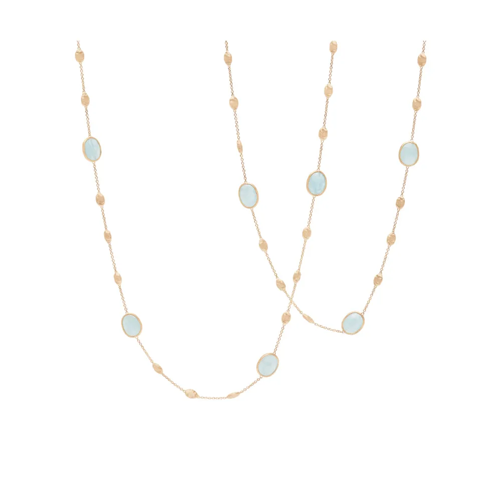 18K Gold Siviglia Aquamarine Long Necklace