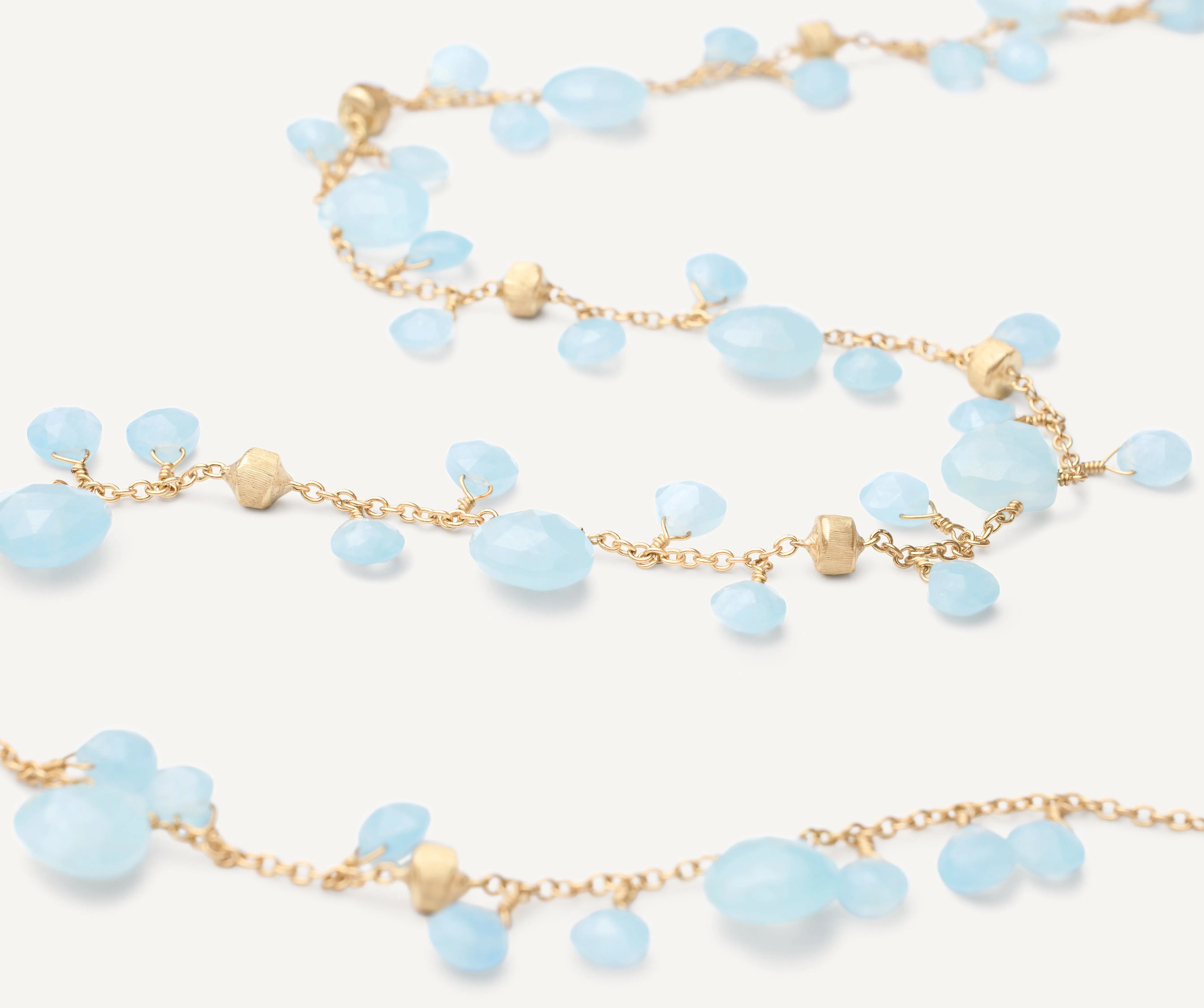 18K Yellow Gold Single-Strand Aquamarine Necklace