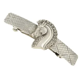 1928 Jewelry Silver Fjord Head Hair Barrette