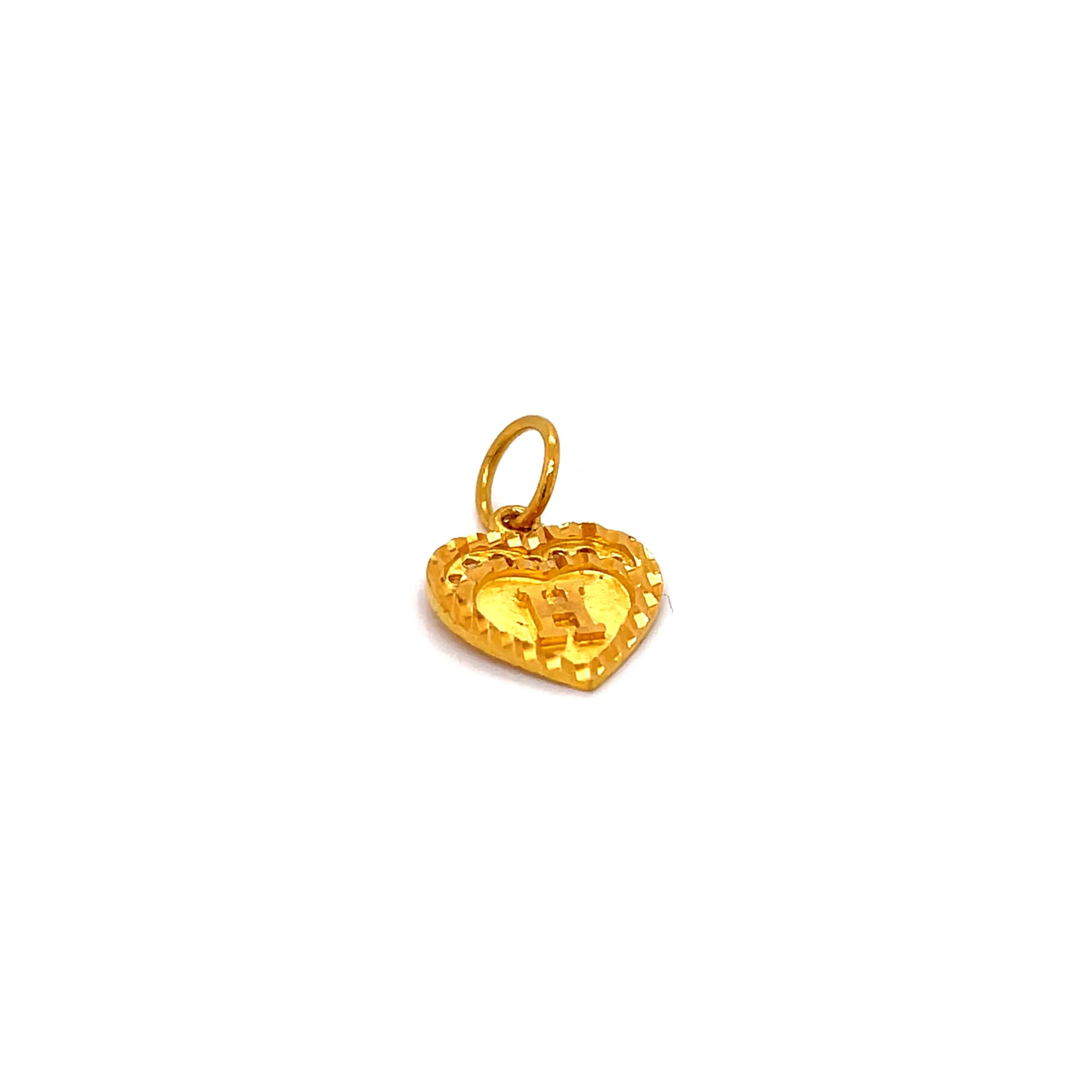 22K YG Initial H Alphabet Pendant-1pc