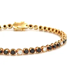 3.40ct tw Black and White Diamond Tennis Bracelet
