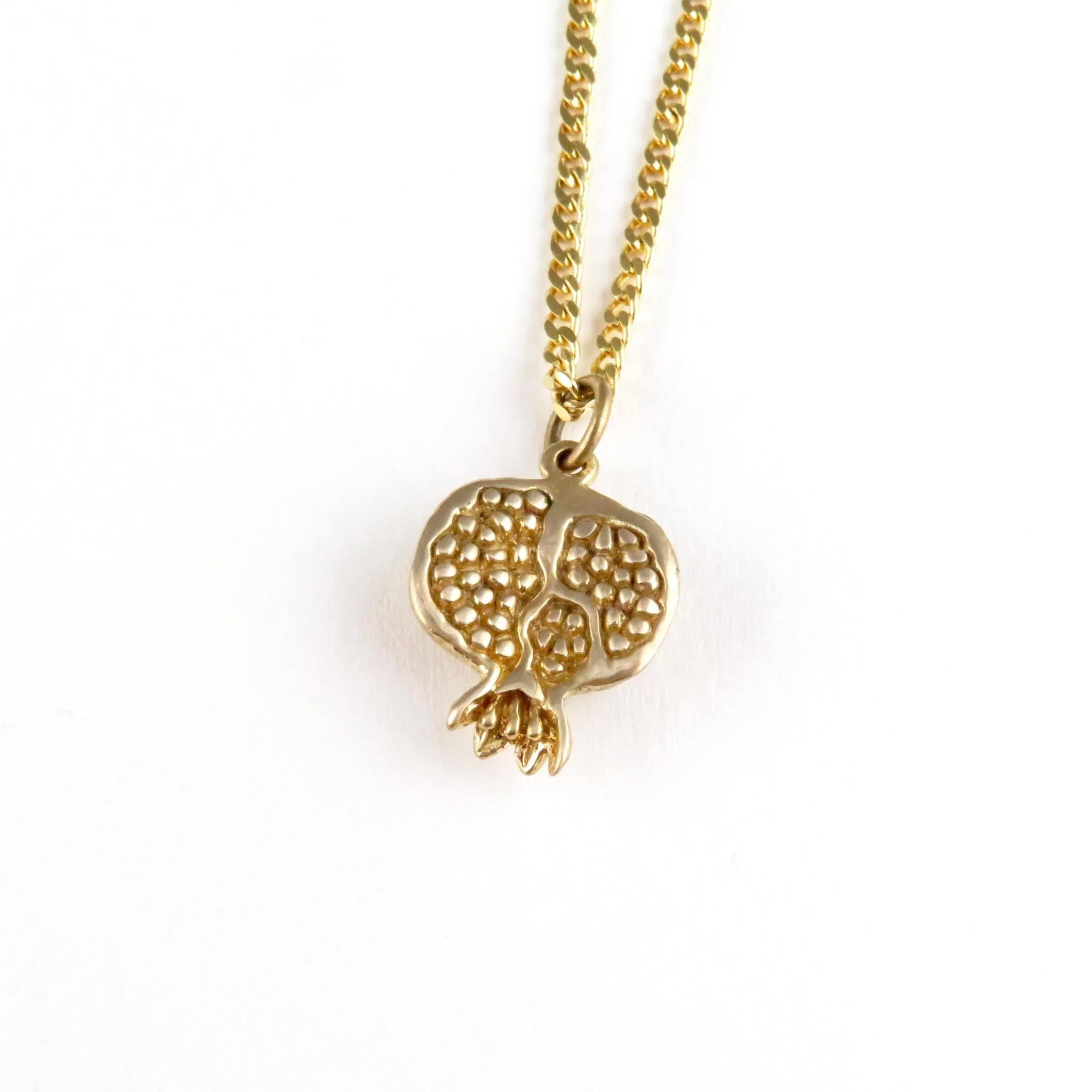 3D Pomegranate Necklace - Gold