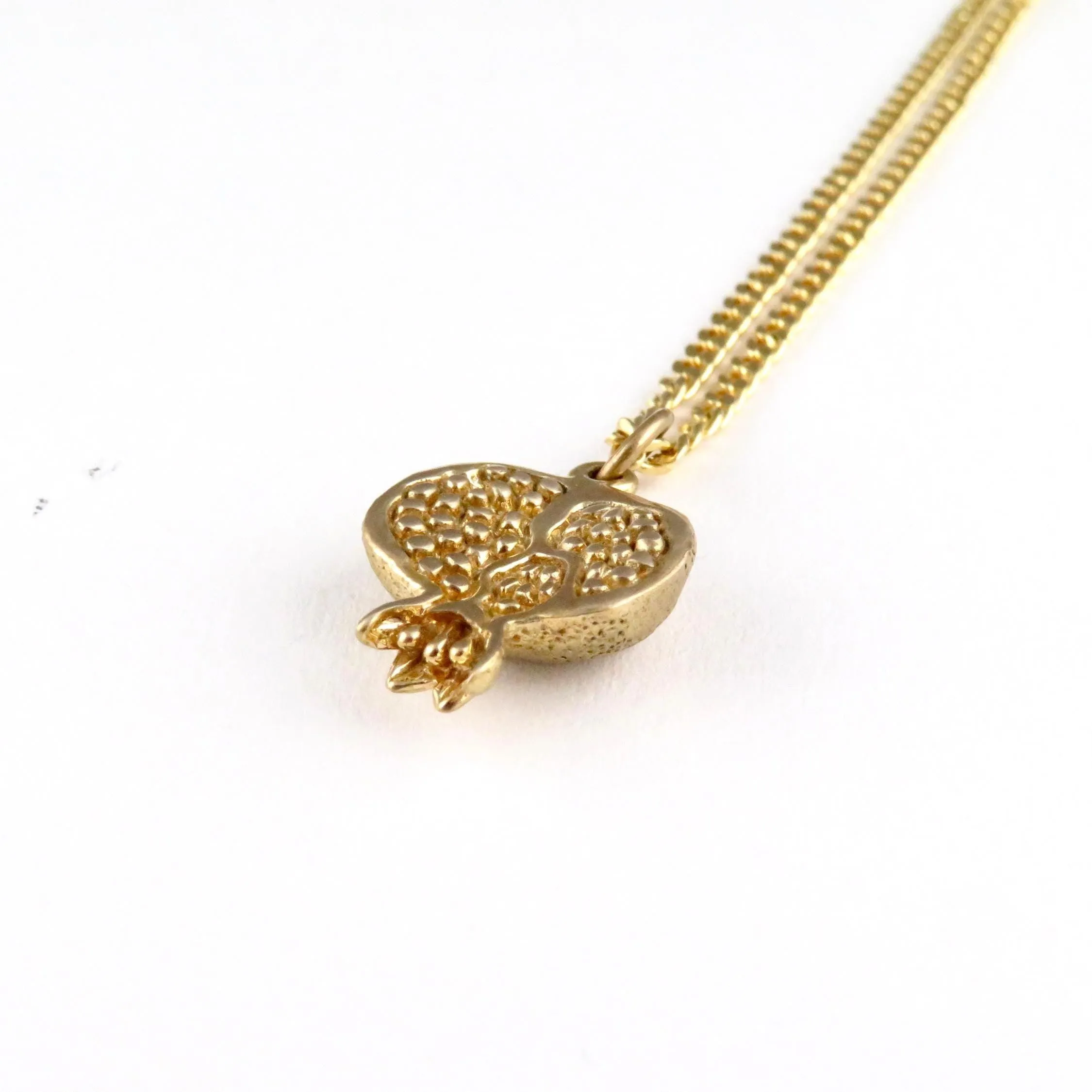 3D Pomegranate Necklace - Gold