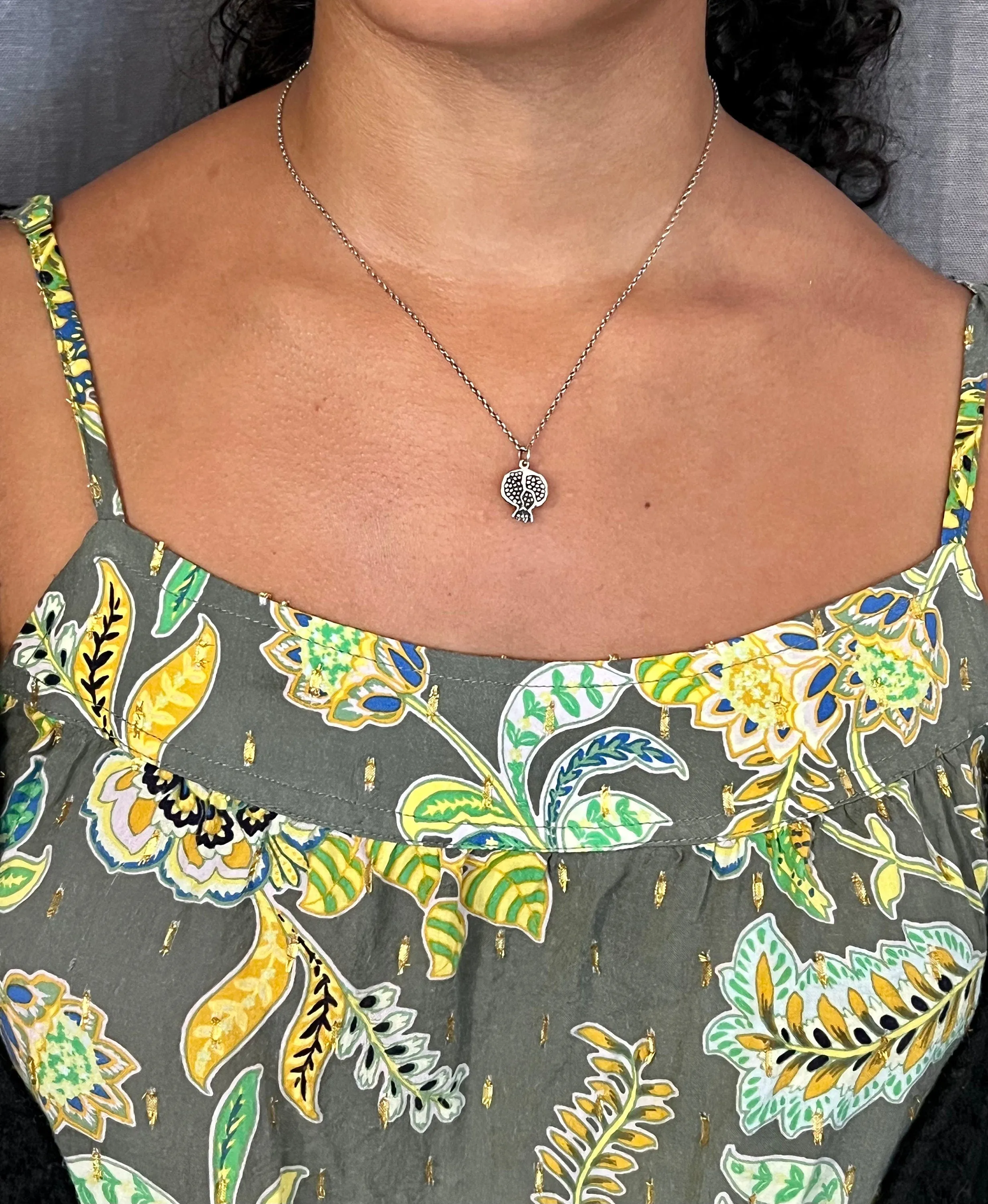 3D Pomegranate Necklace - Gold