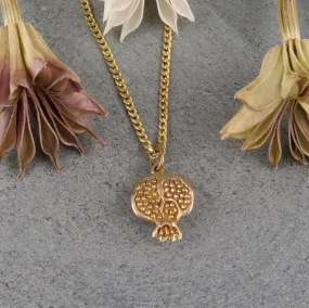 3D Pomegranate Necklace - Gold