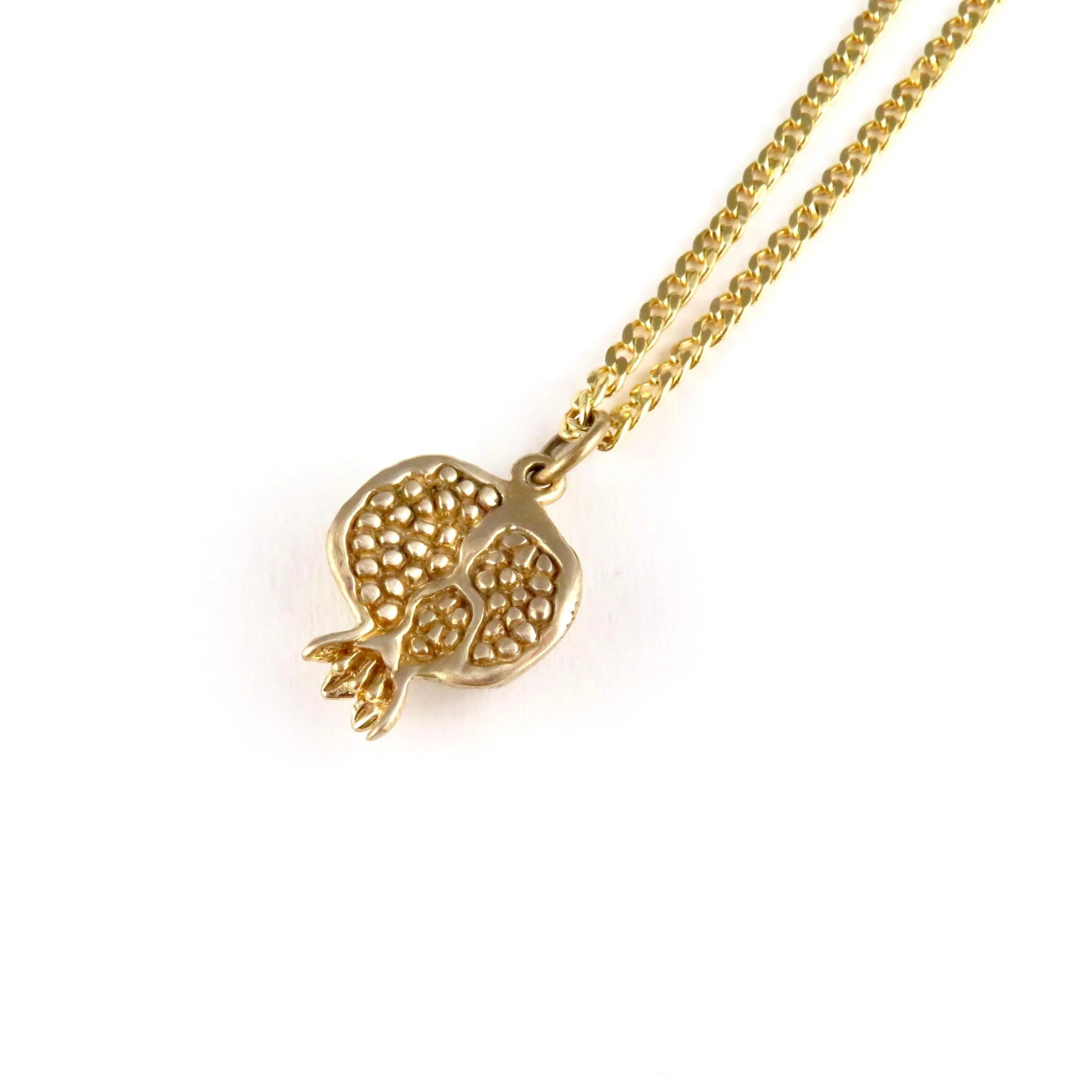 3D Pomegranate Necklace - Gold