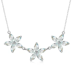 4.2 Carat 14K Solid White Gold Necklace Natural Aquamarine