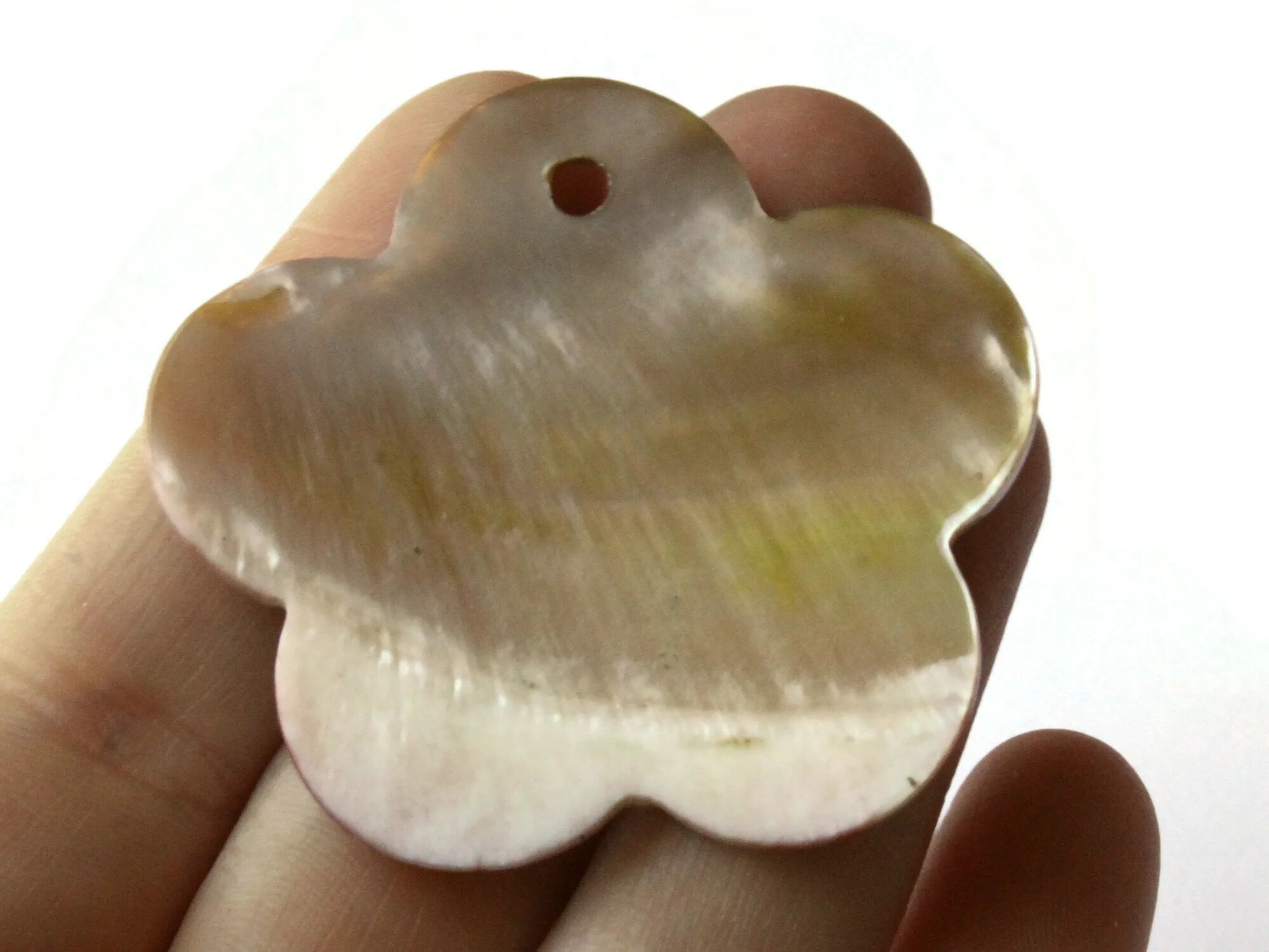 46mm Pink and Green Tie Dye Printed Flower Shell Pendant