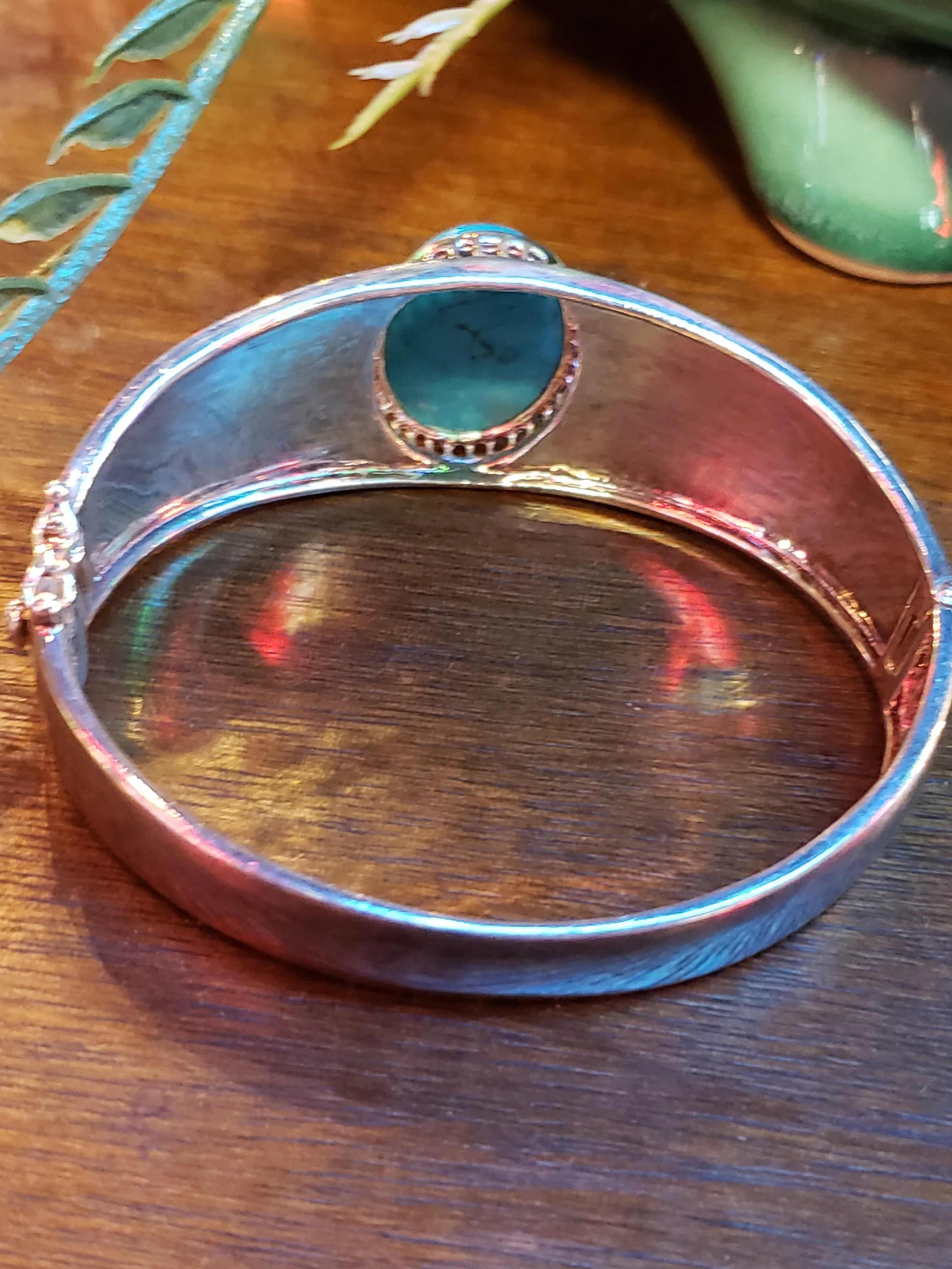 .925 Sterling & Turquoise Bangle Bracelet