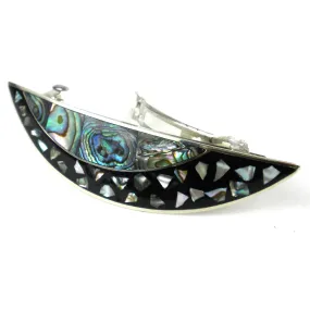 Abalone and Alpaca Silver Arc Barrette Artisana