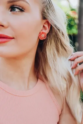 Aleidra Earrings - Coral