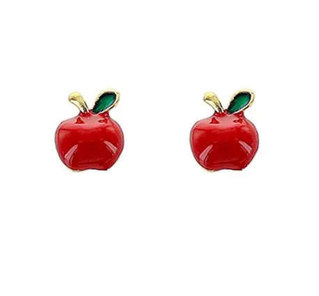 Apple Enamel Stud Earrings