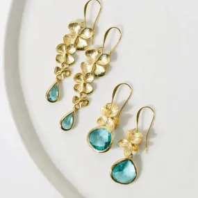 Aqua Orchid Jewelry | Single Orchid Earrings