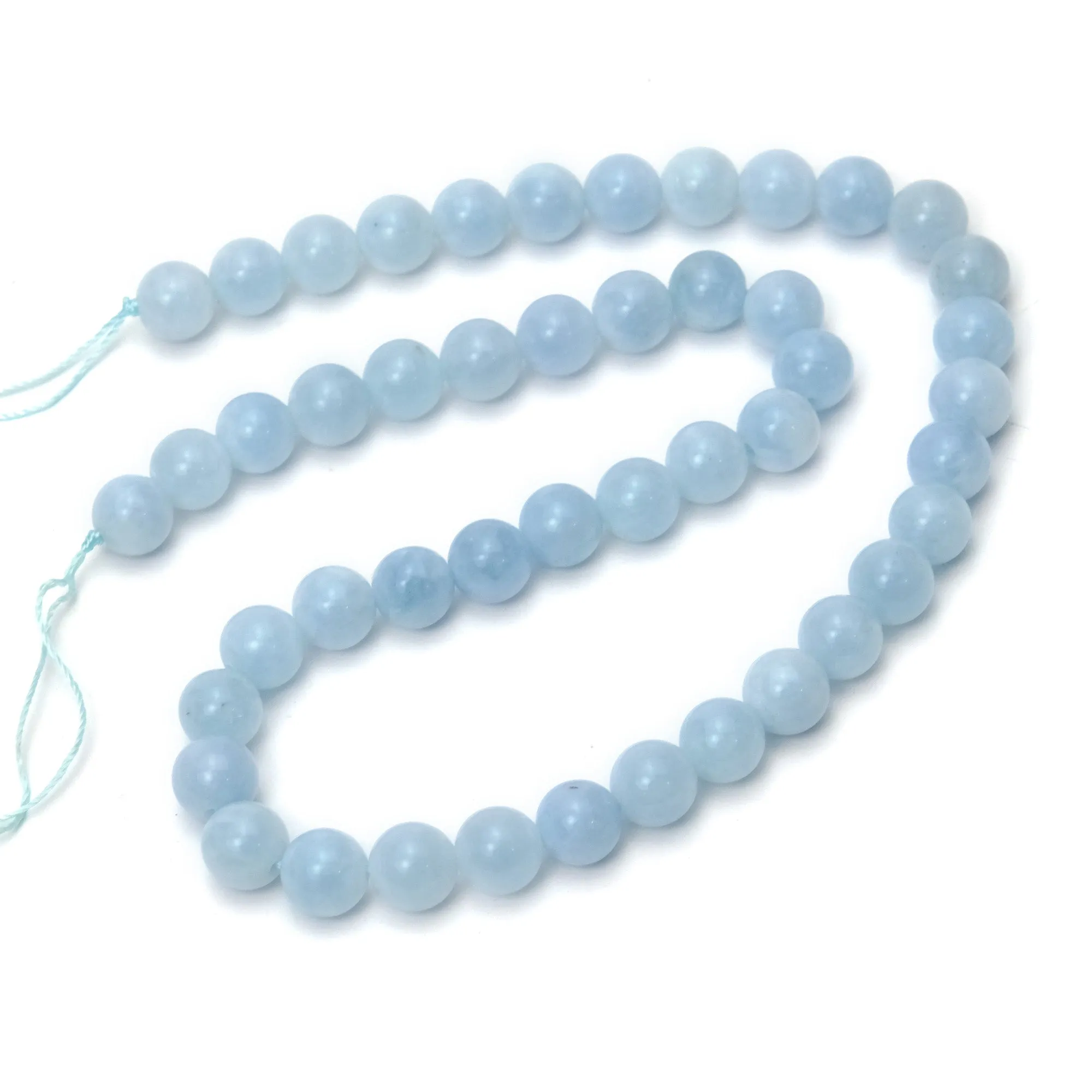 Aquamarine 8mm Smooth Rounds Strand