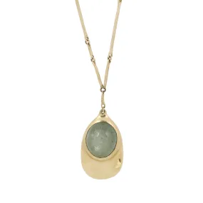 Aquamarine Cast Line Pendant Necklace