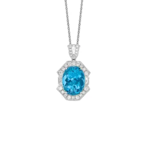 Aquamarine Diamond Necklace