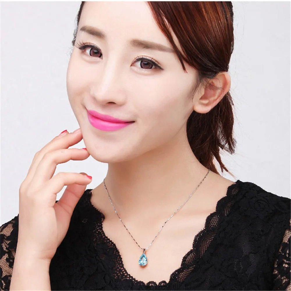 Aquamarine gemstones diamond pendant necklaces