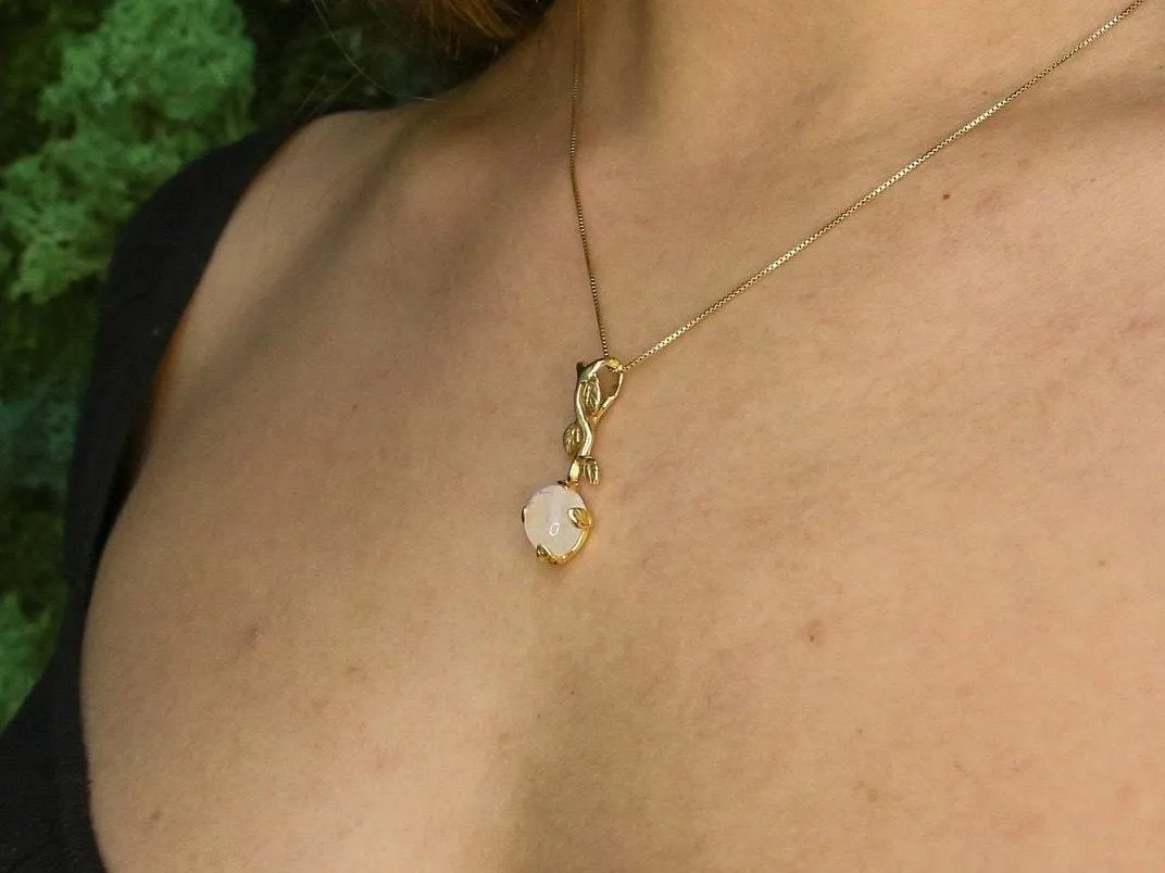 Aquamarine Leaf Pendant - Natural Aquamarine Necklace, Gold Aquamarine Pendant