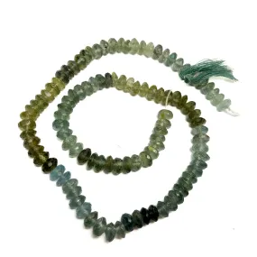 Aquamarine (Moss) Faceted Rondelles 7mm Strand