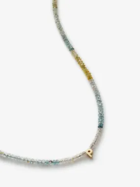 Aquamarine One Letter Necklace