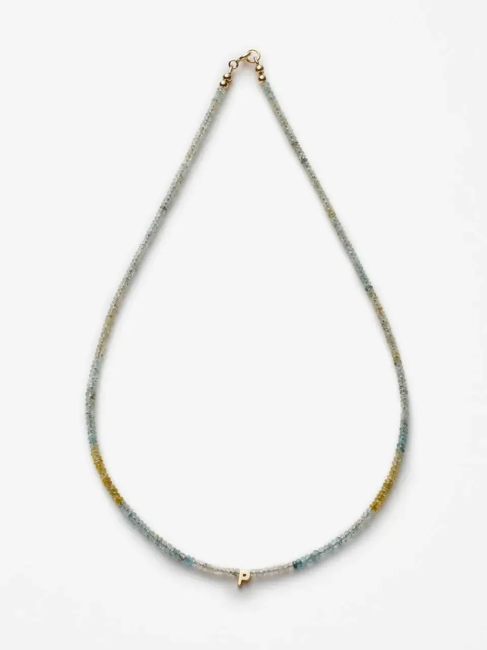 Aquamarine One Letter Necklace
