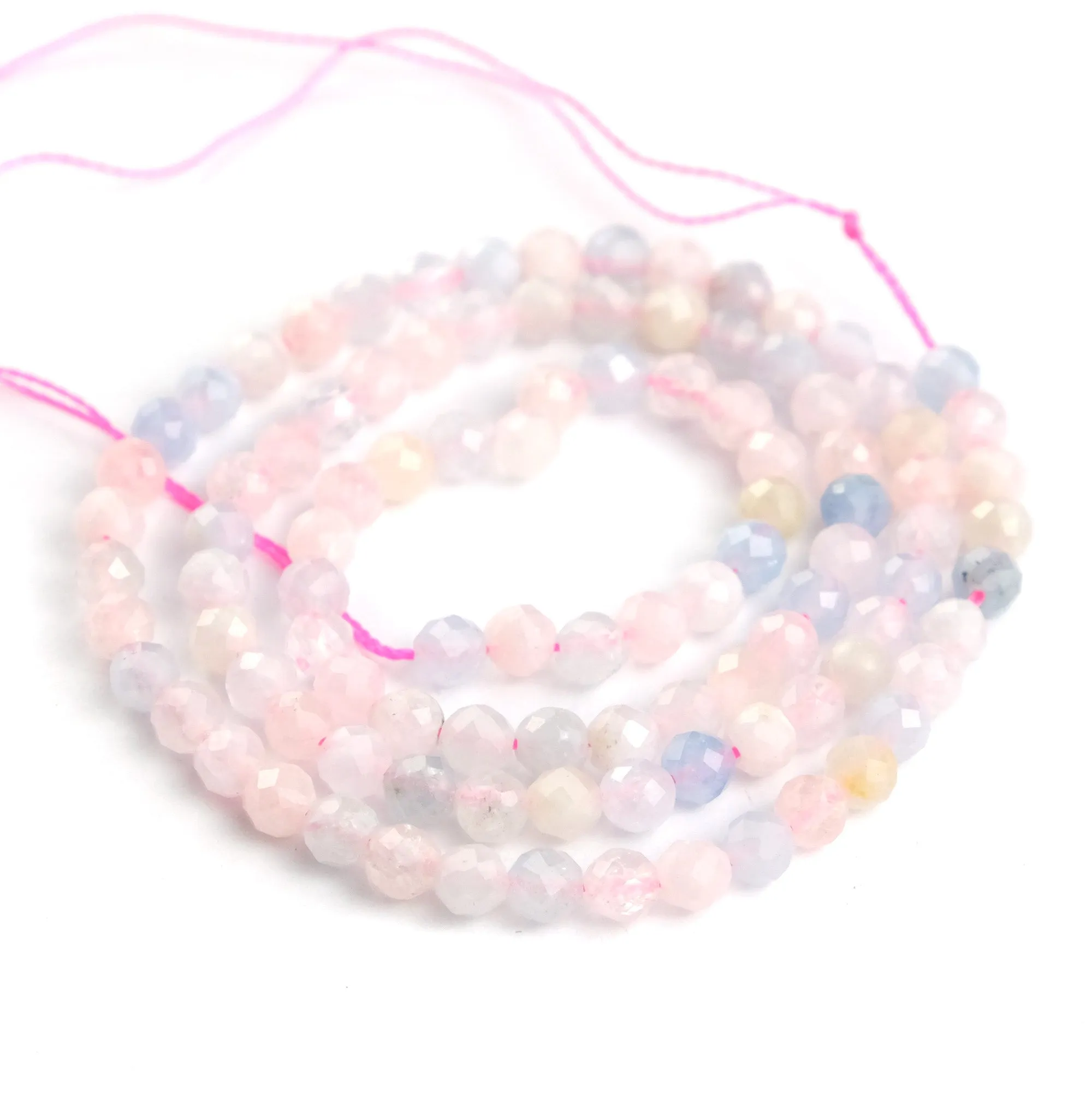 Aquamarine/Beryl Pastel Faceted Rounds 4mm