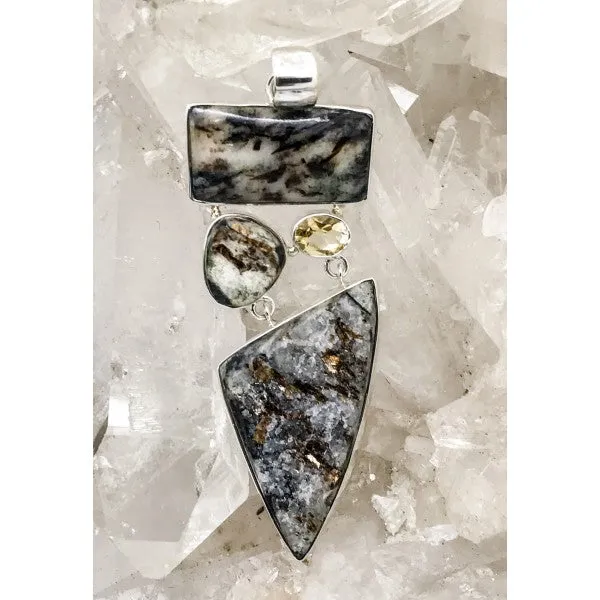 Astrophyllite Pendant With Citrine $185