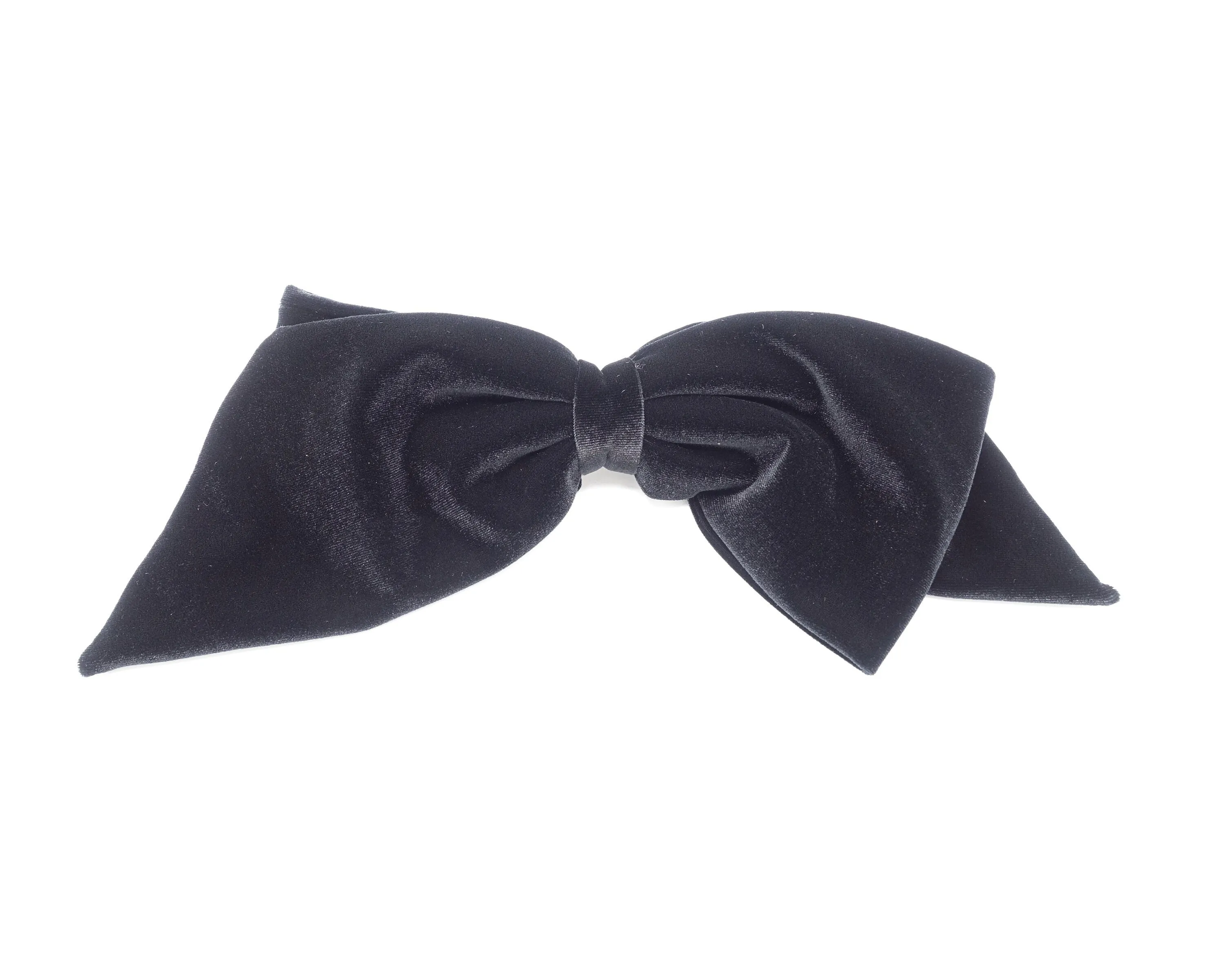 Aura velvet layered big hair bow french barrette women hair accessory