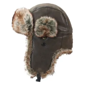 Avignon Flaps Hat Synthetic Leather Dark Brown | Buy Avignon Flaps Hat Synthetic Leather Dark Brown here | Outnorth