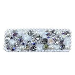 Bari Lynn All Over Swarovski Crystal Snap Clip - White / Pearl / Clear / AB