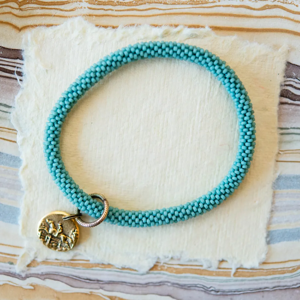 Beaded Bangle   Horse Charm