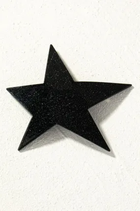 Black Glitter Star Barrette