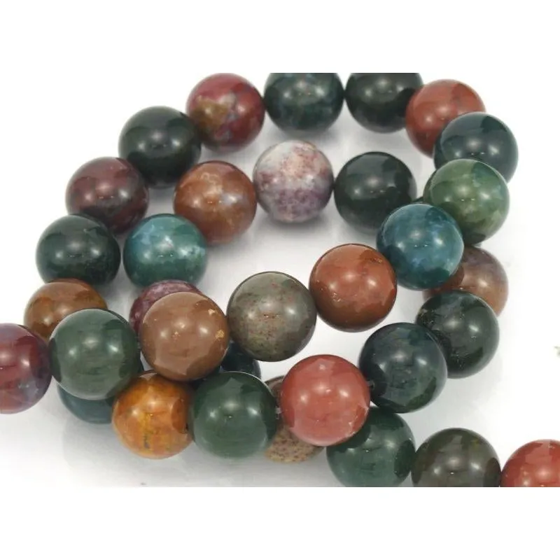Bloodstone Smooth Rounds 10mm Strand